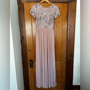 Betsy & Adam NWT Formal Floor Length Gown Size 8 in Blush Pink